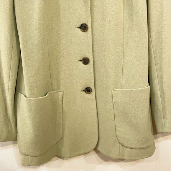 EUC Vtg Ann Taylor Wool Angora Blazer Light Green 8, M - Picture 4 of 7